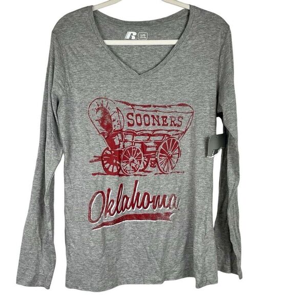 New Russell OU Oklahoma University Sooner Long Sleeve T Shirt Large - Picture 1 of 14